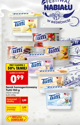 Serek homogenizowany Tutti promocja w Biedronka