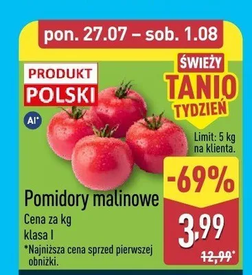 Pomidory malinowe promocja w Aldi