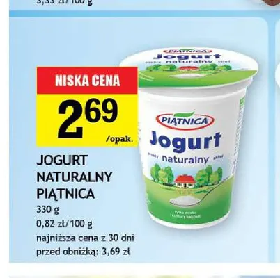 Jogurt naturalny Piątnica promocja w Gram Market