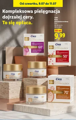Krem przeciwzmarszczkowy Cien HA+ Technology 50+ promocja w Lidl
