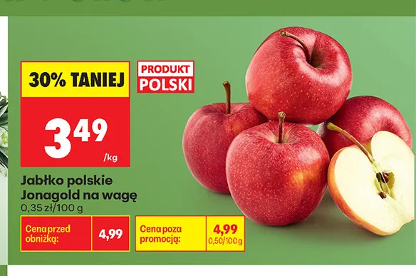 Jabłka polskie Jonagold promocja w Biedronka