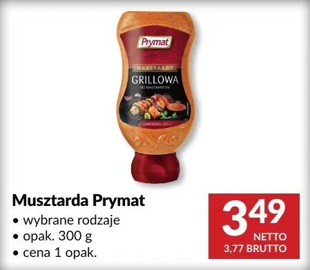 Musztarda Prymat wybrane rodzaje promocja w Makro