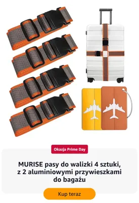 Pasy do walizki MURISE 4-pak z 2 aluminiowymi przywieszkami do bagażu promocja w Amazon