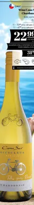 Wino białe wytrawne Cono Sur Chardonnay Bicicleta Reserva promocja w POLOmarket