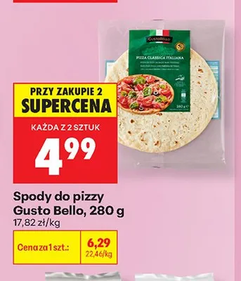 Spody do pizzy Gusto Bello promocja w Biedronka