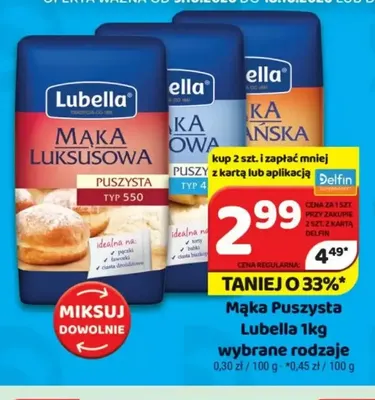 Mąka puszysta Lubella poznańska promocja w Delfin