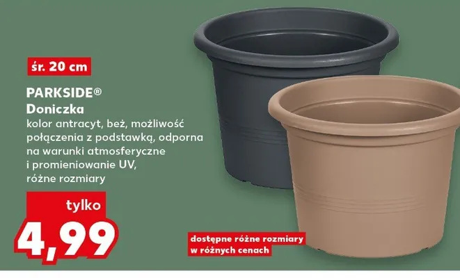 Doniczka antracyt, beż promocja w Kaufland