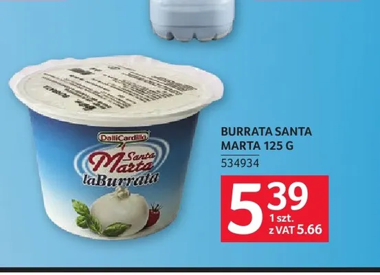 Ser burrata Santa Marta promocja w Selgros