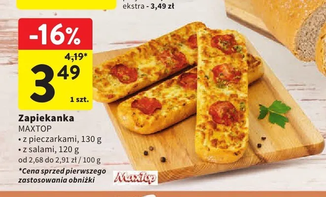 Zapiekanka z salami Maxtop promocja w Intermarche