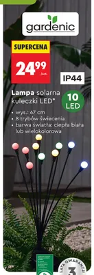 Lampa solarna kuleczki 10 LED wielokolorowa wys. 67cm promocja w Biedronka