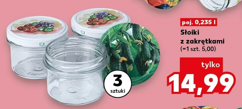 Słoiki z zakrętkami 3-pak promocja w Kaufland