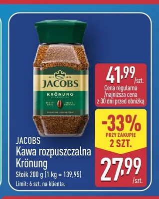 Kawa rozpuszczalna Jacobs Krönung promocja w Aldi