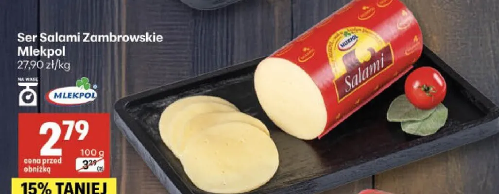 Ser Salami Zambrowskie Mlekpol promocja w Delikatesy Centrum