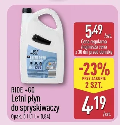 Letni płyn do spryskiwaczy Ride +Go promocja