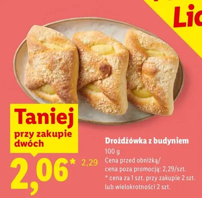 Drożdżówka z budyniem promocja w Lidl