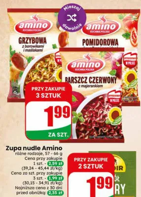 Zupa nudle Amino promocja w Dino