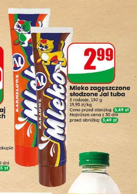 Mleko zagęszczone słodzone Jal promocja w Dino