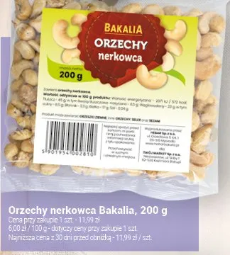 Orzechy nerkowca promocja w Twój Market