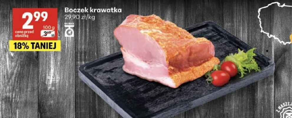 Boczek krawatka promocja w Delikatesy Centrum