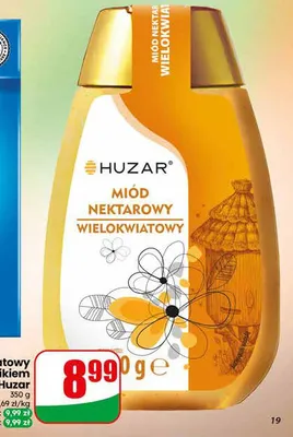 Miód wielokwiatowy z dozownikiem Huzar promocja w Dino