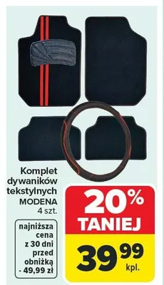 Komplet dywaników tekstylnych Modena promocja w Carrefour