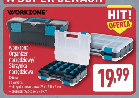 Skrzynka narzędziowa Workzone promocja w Aldi