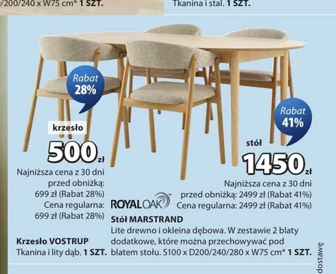 Krzesło Vostrup promocja w Jysk