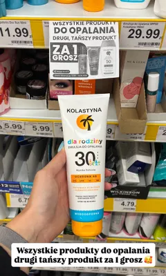 Emulsja do opalania Kolastyna dla rodziny SPF 30 promocja w Dino