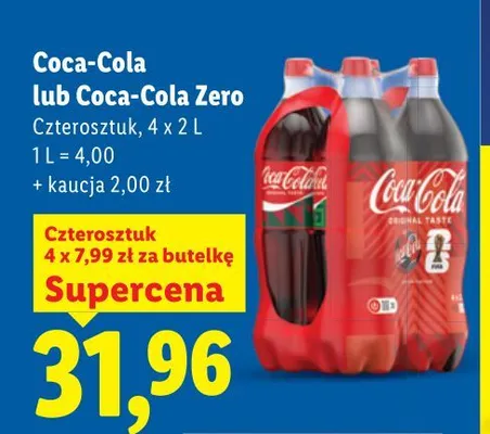 Napój gazowany Coca-Cola 4-pak promocja w Lidl