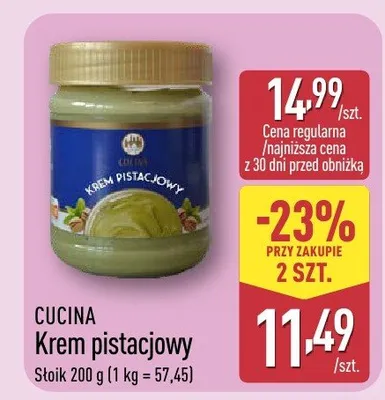 Krem pistacjowy promocja w Aldi