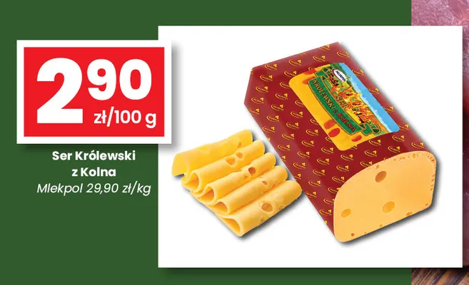 Ser żółty Królewski z Kolna Mlekpol promocja w emma MARKET