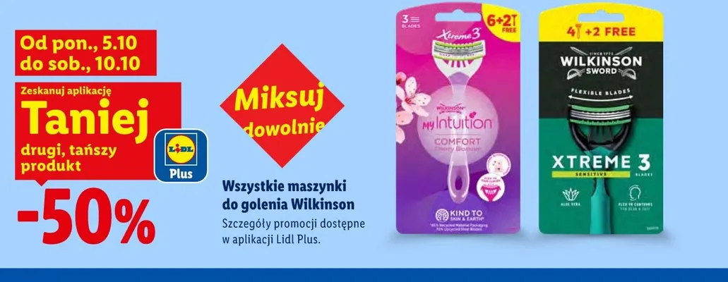 Maszynki do golenia Xtreme 3 Sensitive Wilkinson promocja w Lidl