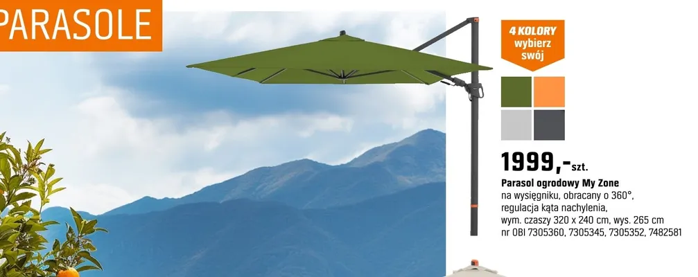 Parasol ogrodowy My Zone promocja w OBI