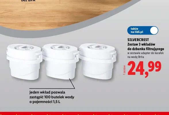 Zestaw wkładów do dzbanka filtrującego Silvercrest promocja w Lidl