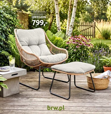 Fotel ogrodowy z podnóżkiem promocja w Black Red White