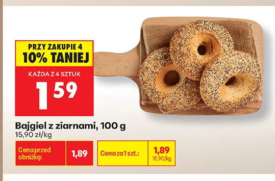 Bajgiel z ziarnami promocja w Biedronka