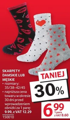 Skarpety damskie lub męskie różne wzory 35/38-42/45 promocja w Selgros