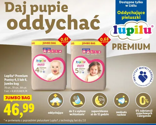 Pieluchomajtki Pantsy 4  jumbo bag promocja w Lidl