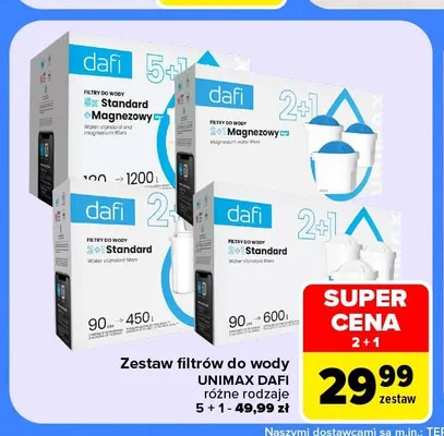 Zestaw filtrów do wody Unimax 2+1 Dafi promocja w Carrefour