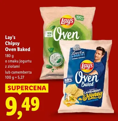 Chipsy Lay's Chipsy Oven Baked o smaku jogurtu z ziołami lub camemberta promocja w Lidl
