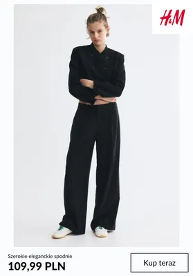 Szerokie eleganckie spodnie H & M promocja w H&M