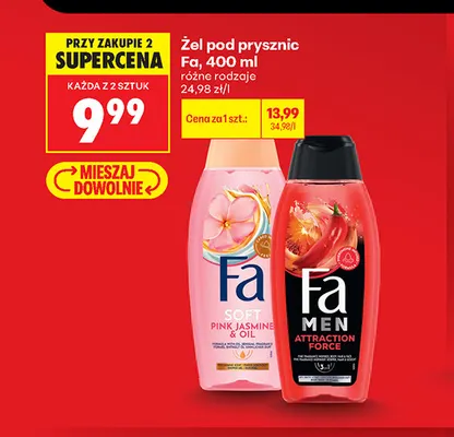 Żel pod prysznic Fa Men Attraction Force promocja w Biedronka