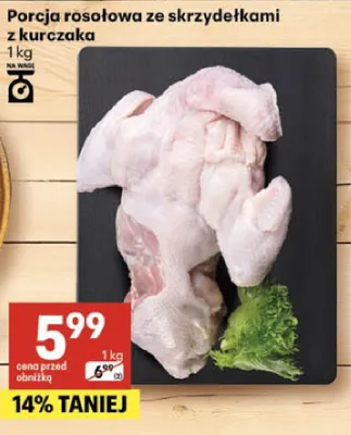 Porcja rosołowa ze skrzydełkami z kurczaka promocja w Delikatesy Centrum