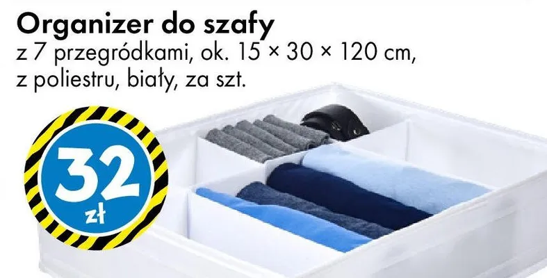 Organizer do szafy z 7 przegródkami promocja w Tedi