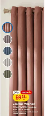 Zasłona Valencia terakota wym. 140 x 260 cm promocja w Castorama