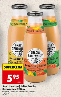 Sok tłoczony jabłko, różne odmiany promocja w Biedronka