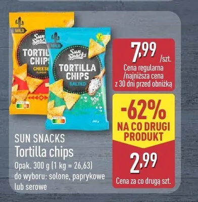 Tortilla chips solone Sun Snacks promocja w Aldi