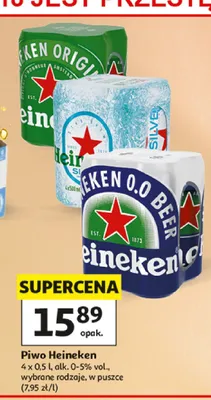 Piwo Heineken Original 4-pak 500 ml promocja w Auchan