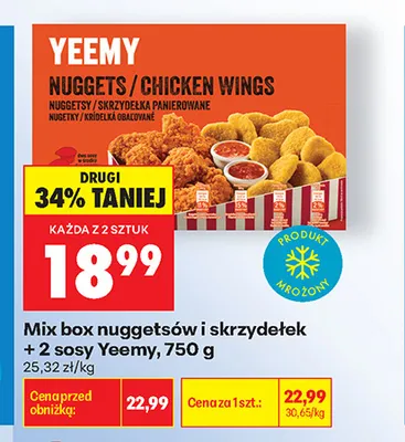 Mix box nuggetsów i skrzydełek + 2 sosy Yeemy promocja w Biedronka