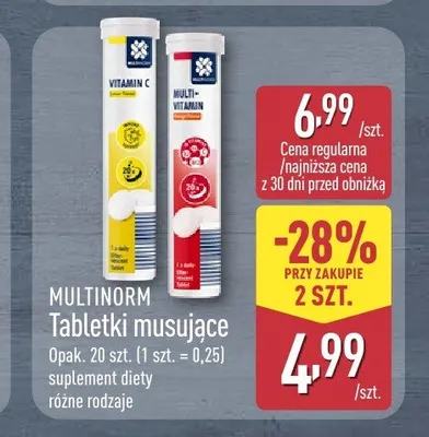 Tabletki musujące Multinorm Multi-Vitamin promocja w Aldi
